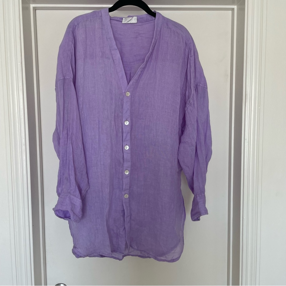 Lilac Linen Top